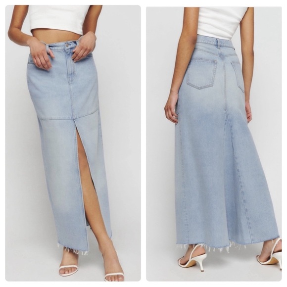 Reformation Dresses & Skirts - Reformation Tazz Maxi Denim Skirt Size 29
